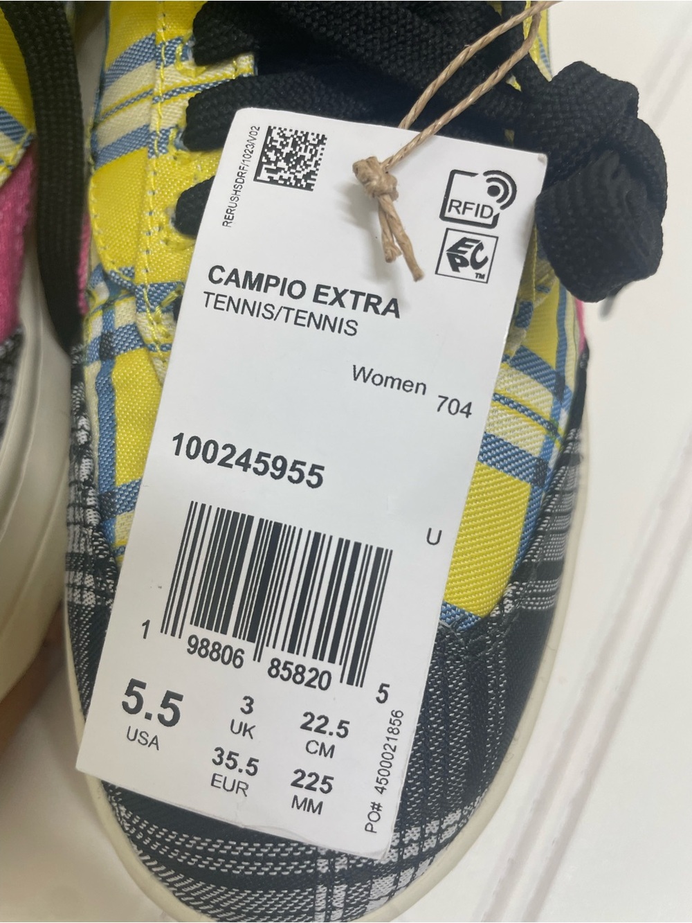 Reebok x Clueless Plaid Low-Top Sneakers - Yellow, Black & Pink women size 5.5 - Picture 12 of 13